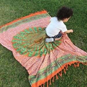 🎈SOLD🎈Orange mandala Sarong, Swimsuit Cover up